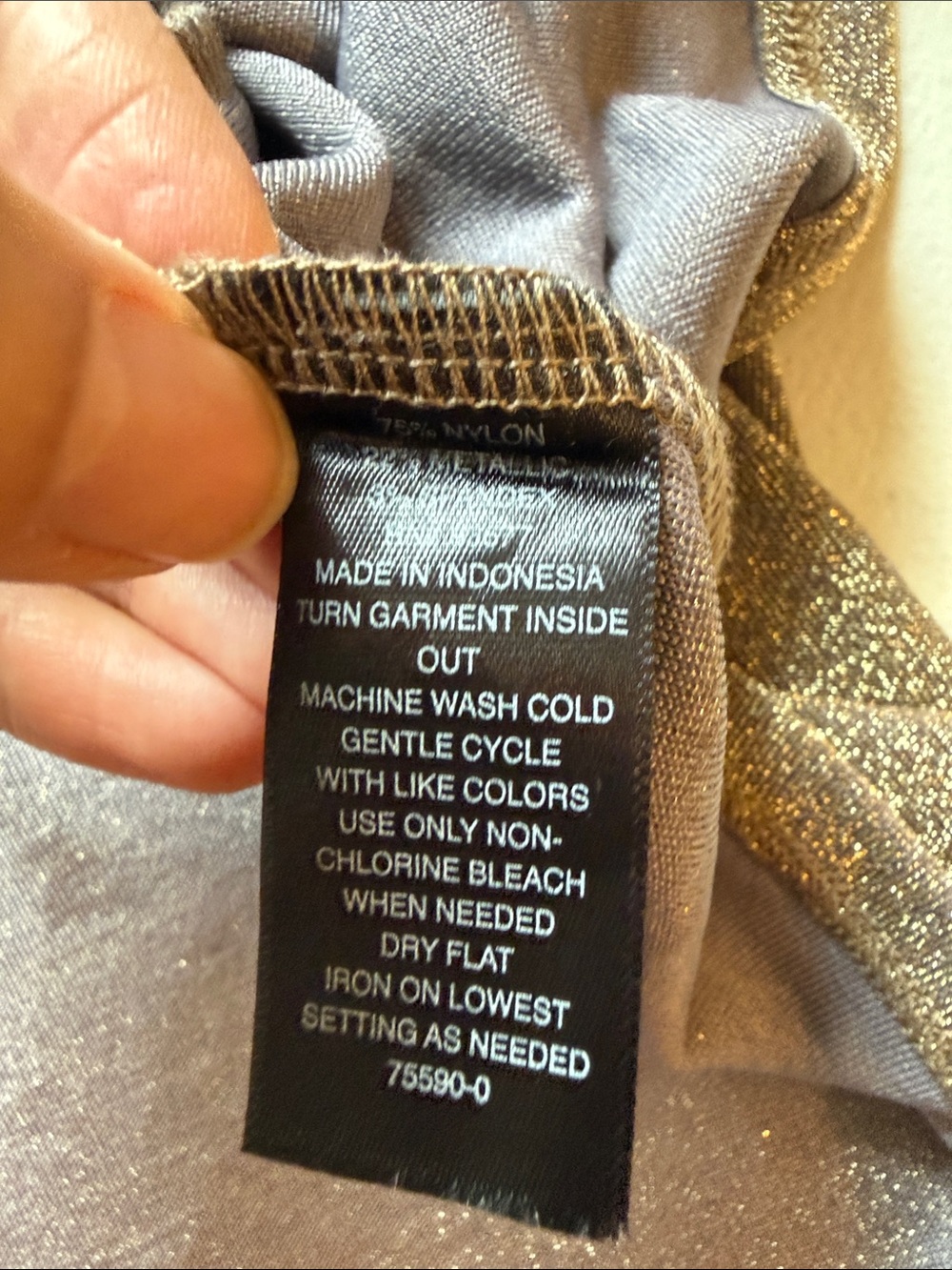 Worthington Metallic Bronze Cowl Neck Sleeveless Top nylon spandex blend size 2X - Picture 10 of 11